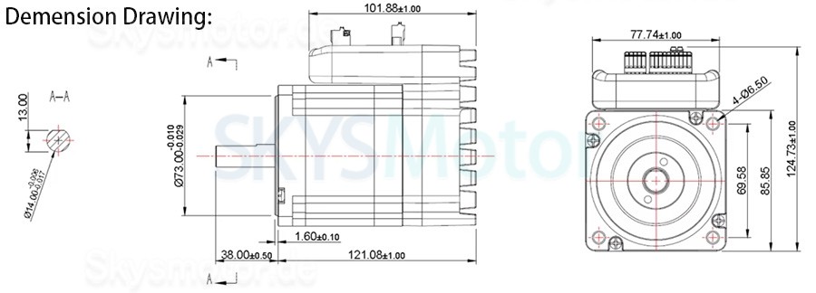 JMC NEMA 34 Integrierter Closed Loop Schrittmotor mit Treiber IHSS86-60-45 1,8 Grad 4,5Nm 6A 60V 2 Phasen